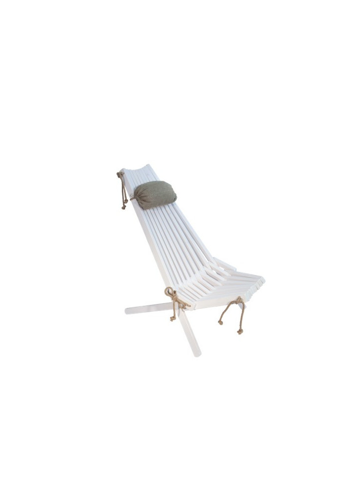 Ecochair blanc huilé ecofurn avec coussin lin