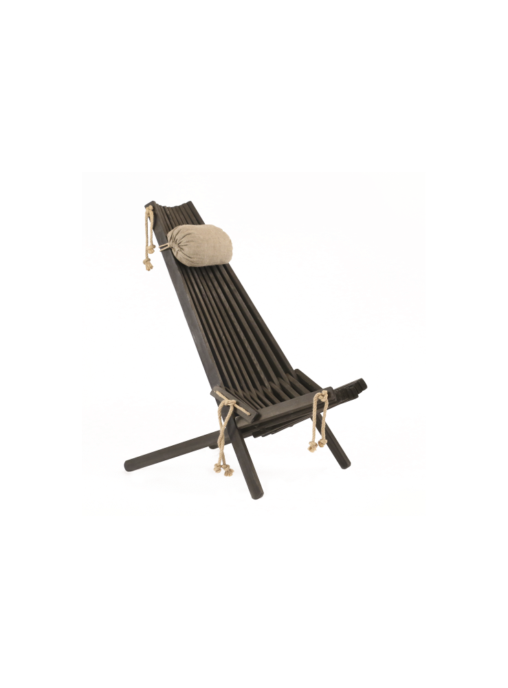 Ecochair pin noir ecofurn avec coussin lin Ecochair pin noir ecofurn avec coussin lin