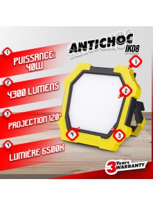 Projecteur LED de chantier 40 W - 4300 Lumens